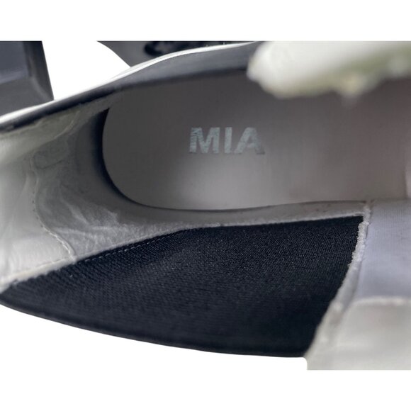 Mia Women’s Boots 7.5 Medium Gwyn Chelsea Platform Zip Ankle White Faux Leather - Picture 10 of 12